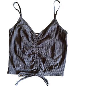 Abound Nordstrom NWT black ribbed gathered strapless crop small